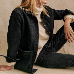 Gorgeous Sézane Will Jacket Washed Black XS NWT